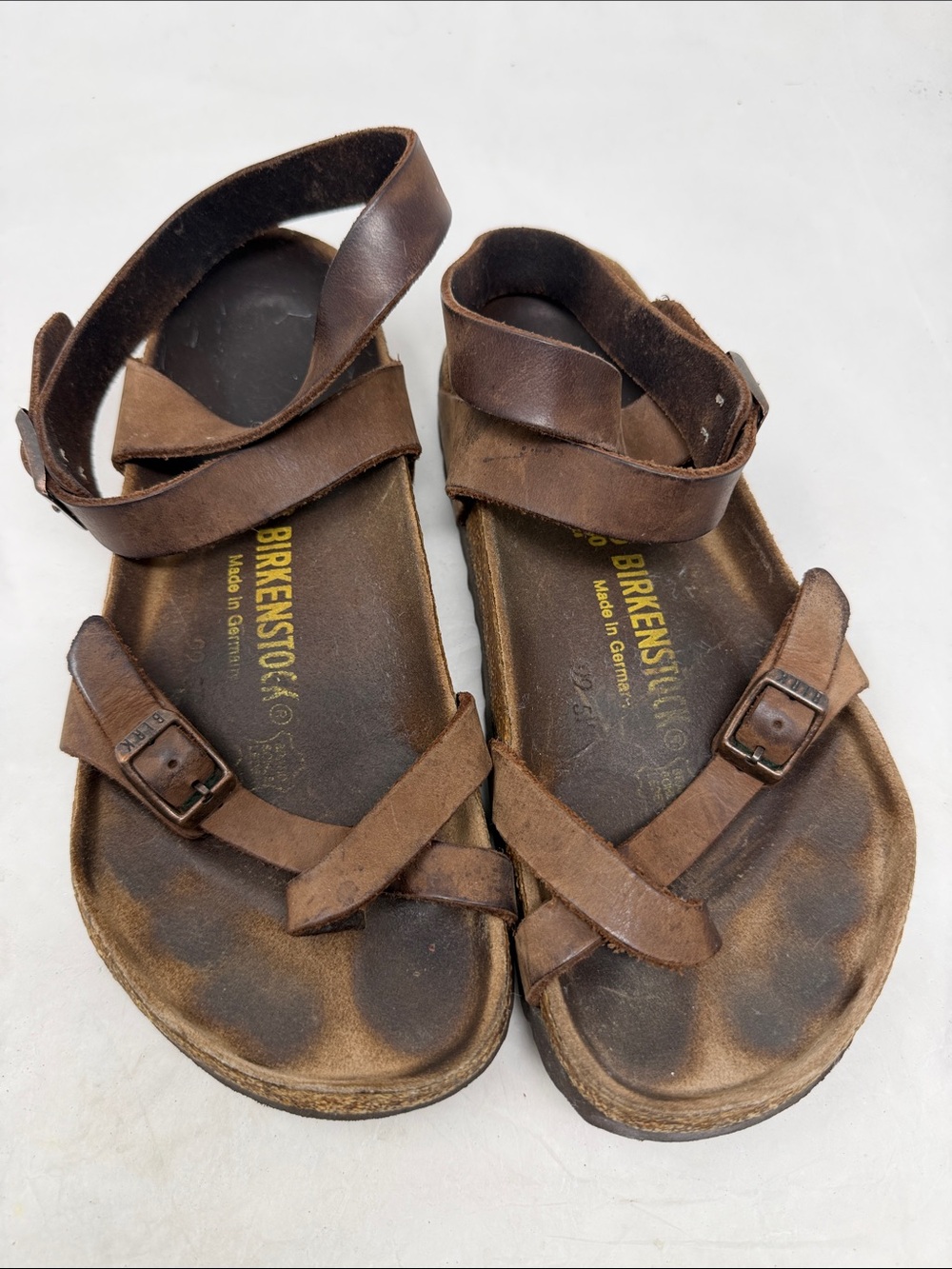 Birkenstock Yara  Brown Leather Strap Sandals Size 36